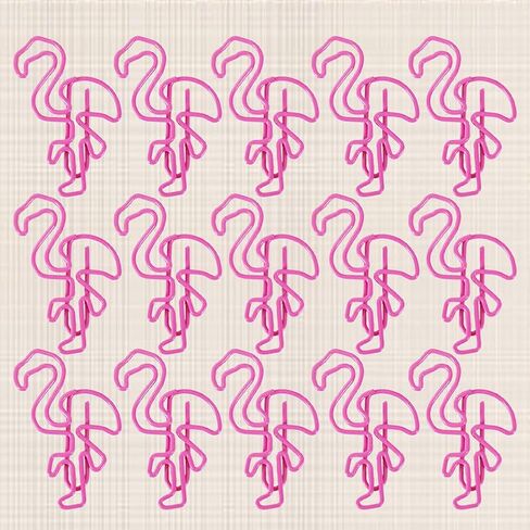 Generic 50Pcs Pink Flamingo Shaped Metal Paper Clips, 1.65 Inches, 3 x 4.2 Cm, Modern Office Products in Saudi Arabia