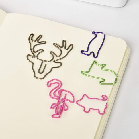 Generic 50Pcs Pink Flamingo Shaped Metal Paper Clips, 1.65 Inches, 3 x 4.2 Cm, Modern Office Products in Saudi Arabia