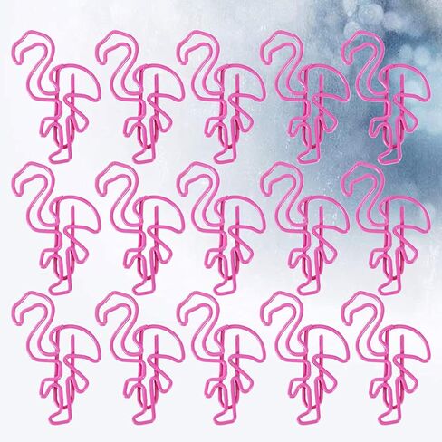 Generic 50Pcs Pink Flamingo Shaped Metal Paper Clips, 1.65 Inches, 3 x 4.2 Cm, Modern Office Products in Saudi Arabia