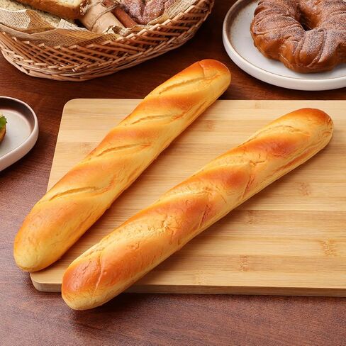 Angoily 2Pcs Baguette, Fake French Bread Long Loaf Fake Food for Table Photo, Artificial Adornment Croissant Bread Lifelike Dessert Pretend Food Kitchen Decoration Model in Saudi Arabia