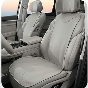Customized Car Seat Cushion All Weather Breathable Non Slip Car Seat Covers Luxury Nappa Leather Seat Covers Compatible with Audi BMW Mercedes Benz All Models (Napa Leather-Grey) in Saudi Arabia