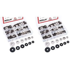 Hilitchi 270-Pcs #6#8#10#12 Stainless Steel Neoprene EPDM Bonded Sealing Gasket Washers Assortment Kit in Kuwait