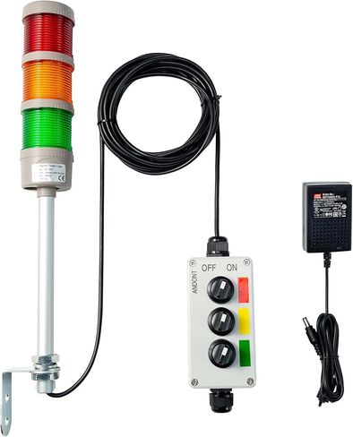 ANDONT 3 Stack Super Bright LED Andon Tower Lights, Off-ON, 6 ft Industrial Adapter, Plug Play Ready in Kuwait