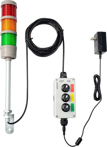 ANDONT 3 Stack Super Bright LED Andon Tower Lights, Off-ON, 6 ft Industrial Adapter, Plug Play Ready in Kuwait