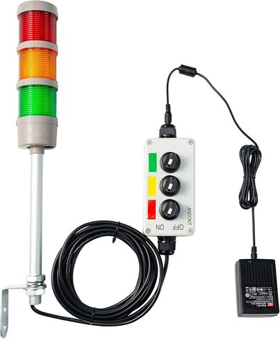 ANDONT 3 Stack Super Bright LED Andon Tower Lights, Off-ON, 6 ft Industrial Adapter, Plug Play Ready in Kuwait