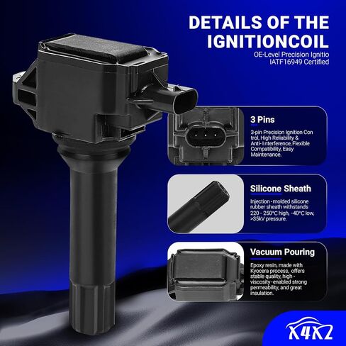UF724 Ignition Coil & 93501 Double Iridium Spark Plug for Subaru 2014-2016 Forester, 2013-2015 Impreza, 2013-2014 Legacy/Outback/XV Crosstrek Replaces# UF721, SU003-00417, FA20, FK0438 C974 5C1899 in Saudi Arabia