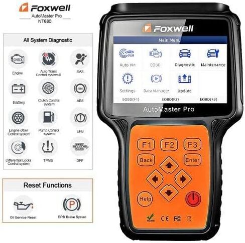 FOXWELL NT680 OBD2 Scanner - All Systems Car Diagnostic Tool for All Makes All Models - Oil Reset, Electronic Parking Brake Reset OBD Scanner Diagnostic Tool in Saudi Arabia