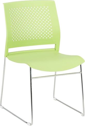 كرسي مكتب نوروود التجاري للأثاث المصنوع من الكروم مع ظهر مقعد مثقوب (عبوة من 5 قطع)، أزرق لامع in Kuwait