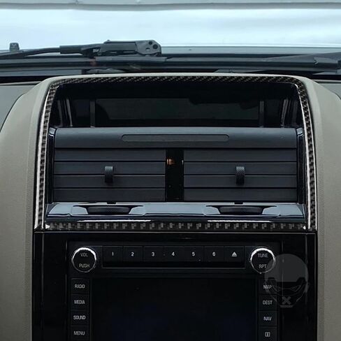 Real 3K Black Car Dashboard Central Clock Display/AC Vent Surround Frame Sticker Auto Interior Accessories Compatible with Ford Escape XLS XLT Hybrid 2008-2012/Mercury Mariner Hybrid 2008-2011 in Saudi Arabia
