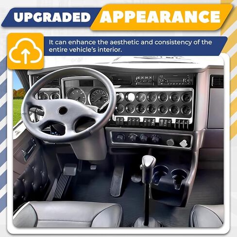 إطار عنقودي لعداد لوحة القيادة متوافق مع Kenworth W900 W900L T800 T660 T700 مطلي بالبلاستيك باللون الأسود اللامع والرمادي اللامع in Saudi Arabia