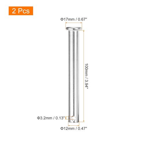 uxcell 2Pcs 8mmx100mm Single Hole Clevis Pins, 304 Stainless Steel Flat Head Single Hole Clevis Pins for Mechanics Repair, Furniture Installation, Industrial Equipment, DIY (Silver) in Saudi Arabia