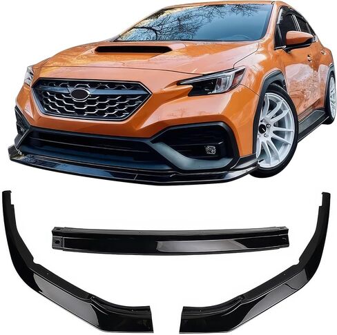 حافة ممتصة للصدمات الأمامية من IKON MOTORSPORTS، متوافقة مع 2022-2025 Subaru WRX، IKON Style Gloss Black PP Air Dam Chin Spoiler Protector Splitter 3PCS in Saudi Arabia
