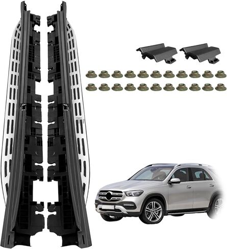 Running Boards Compatible with Mercedes Benz GLE W167 GLE350 GLE450 GLE450e GLE580 2020 2021 2022 2023 2024 2025 2026 Side Pedal with Brackets,2 PCS Right & Left Side Step Rail Nerf Bars (Silver) in Saudi Arabia