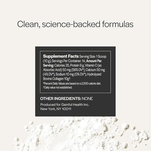 Gainful Performance Boost Collagen Peptides Powder with Vitamin C, Skin, Immune & Joint Support, Grass Fed Bovine Collagen, Unflavored, 14 Servings in Saudi Arabia