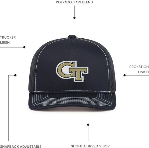 Pacific Headwear Standard NCAA Contrast Stitch Snapback Cap, Main in Kuwait