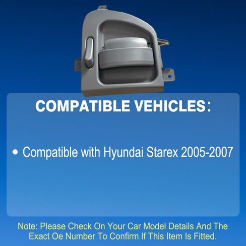 مقبض باب داخلي من Riloer، جانب الراكب الأسود، 2005-2007 متوافق مع Hyundai Starex، قطعة واحدة 83620-4A500 in Saudi Arabia