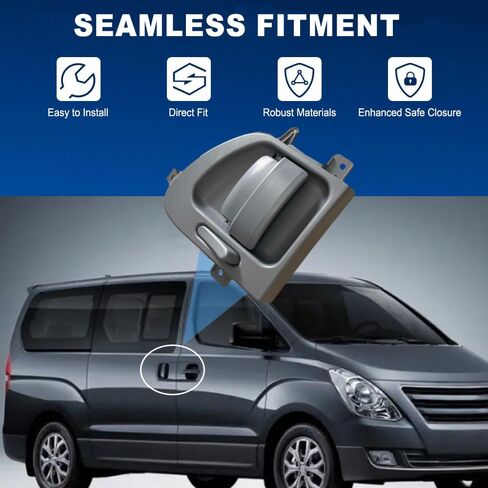 مقبض باب داخلي من Riloer، جانب الراكب الأسود، 2005-2007 متوافق مع Hyundai Starex، قطعة واحدة 83620-4A500 in Saudi Arabia