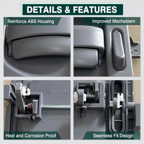 مقبض باب داخلي من Riloer، جانب الراكب الأسود، 2005-2007 متوافق مع Hyundai Starex، قطعة واحدة 83620-4A500 in Saudi Arabia