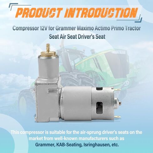 Air Seat Compressor 12V GR1220254, Fit for Grammer Chicago Maximo, Actimo, Primo, Compacto, Chicago (alle Versionen), MSG93 MSG95 MSG97 MSG75 Driverseat Air Ride Compressor-Tractor Seat C12V in Kuwait