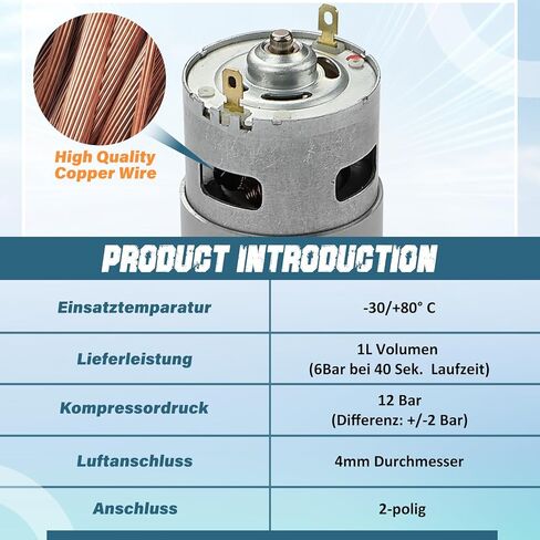 Air Seat Compressor 12V GR1220254, Fit for Grammer Chicago Maximo, Actimo, Primo, Compacto, Chicago (alle Versionen), MSG93 MSG95 MSG97 MSG75 Driverseat Air Ride Compressor-Tractor Seat C12V in Kuwait