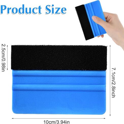 Vinyl Squeegee Tool, Blue Plastic Felt Squeegee for Vinyl Scraper for Craft Car Wrap Decal Window Tint Class Film Wallpaper Wrap Application Tools in Saudi Arabia
