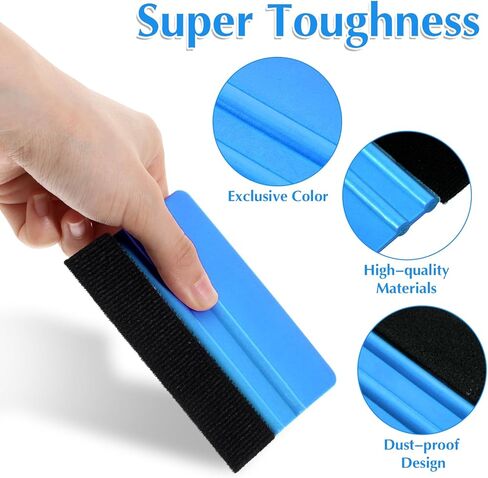 Vinyl Squeegee Tool, Blue Plastic Felt Squeegee for Vinyl Scraper for Craft Car Wrap Decal Window Tint Class Film Wallpaper Wrap Application Tools in Saudi Arabia