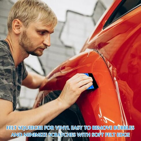 Vinyl Squeegee Tool, Blue Plastic Felt Squeegee for Vinyl Scraper for Craft Car Wrap Decal Window Tint Class Film Wallpaper Wrap Application Tools in Saudi Arabia