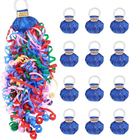 12Pack No Mess Streamers,Color Mix Hand Throw Streamers Poppers,No Mess Confetti Poppers for Wedding,Birthday,Party Celebrations,Graduation,Party Favors Shows in Saudi Arabia