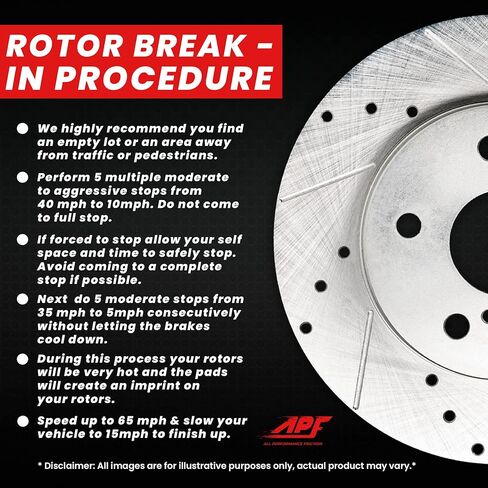 APF Full Brake Kit Compatible For Chevrolet HHR 2008-2010 Zinc Drilled and Slotted Rotors with Carbon Fiber Pads | 5, 5 Lugs | 296 MM / 11.654 Inch Rotor Diamter | 10YR WTY | 4 Rotors 8 Pads in Saudi Arabia