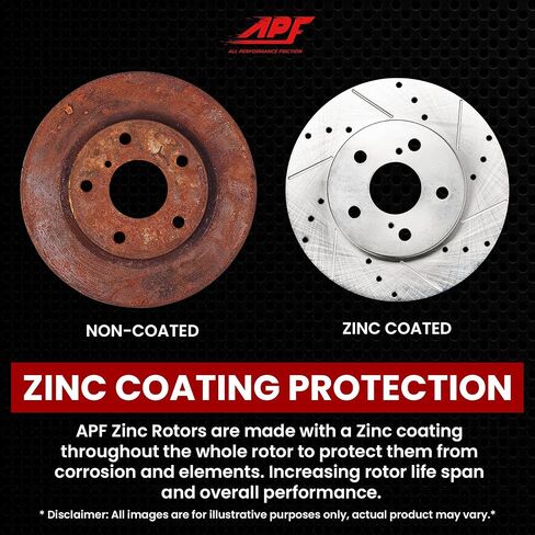 APF Full Brake Kit Compatible For Chevrolet HHR 2008-2010 Zinc Drilled and Slotted Rotors with Carbon Fiber Pads | 5, 5 Lugs | 296 MM / 11.654 Inch Rotor Diamter | 10YR WTY | 4 Rotors 8 Pads in Saudi Arabia