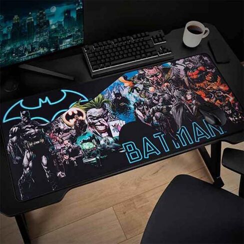DC Comics Batman XXL Mouse Pad 35 in x 15.7 in - Gift Batman Gaming Desk pad 90 cm x 40 cm - Official Licensed in Saudi Arabia