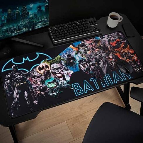DC Comics Batman XXL Mouse Pad 35 in x 15.7 in - Gift Batman Gaming Desk pad 90 cm x 40 cm - Official Licensed in Saudi Arabia