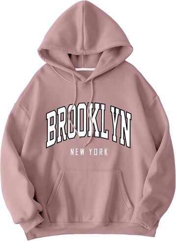 SHENHE Women's Graphic Letter Print Chicago USA Vintage Hoodie Thermal Sweatshirt Pullover in Saudi Arabia