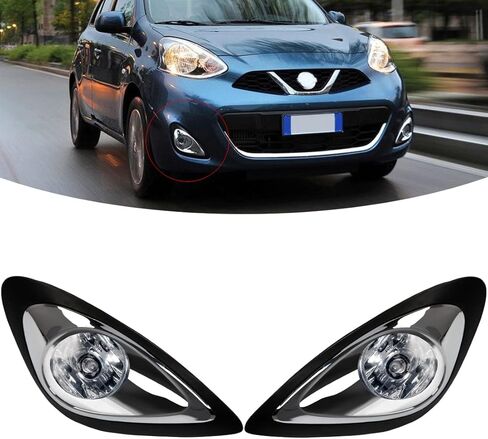 Front Fog Lights For Nissan For March For Micra 2013 2014 2015 2016 Car Front Bumper Fog Light in Saudi Arabia