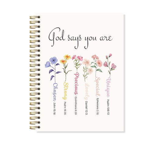 OSLYSOF God Says You Are Christian Spiral Notebook, Colorful Floral Bible Journaling Notebook, Bible Notebooks for Note Taking, Religious Prayer Journal for Woman, 5.5x8.3 Inch with 164 Pages in Saudi Arabia