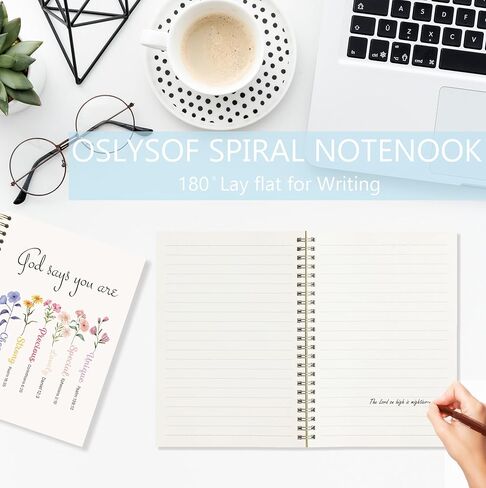 OSLYSOF God Says You Are Christian Spiral Notebook, Colorful Floral Bible Journaling Notebook, Bible Notebooks for Note Taking, Religious Prayer Journal for Woman, 5.5x8.3 Inch with 164 Pages in Saudi Arabia