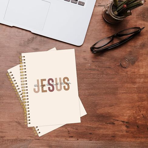 KAOWT Boho Christian Notebook Journal, Bible Notebooks for Note Taking, Christian Gifts for Women, Prayer Scripture Journal, Jesus the Way the Truth the Life Hardcover Spiral Notebook 5.5x8.3in in Kuwait