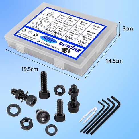 newlng 680pcs countersunk Head Screws with Nose Screw Set M3 M4 M5 M6 Screw and nut washers 304 Stainless Steel Cross countersunk Head Screw Machine Screws for DIY Repair Fixing Accessories in Kuwait