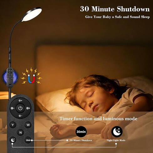 Floor Lamp for Indoor, 240 LEDs Eye Protection Lamp, Adjustable Height,Remote & Touch Control, Dimmable, Flexible Gooseneck with Stand, Reading Lamp for Living Room Bedroom Office, Black in Saudi Arabia