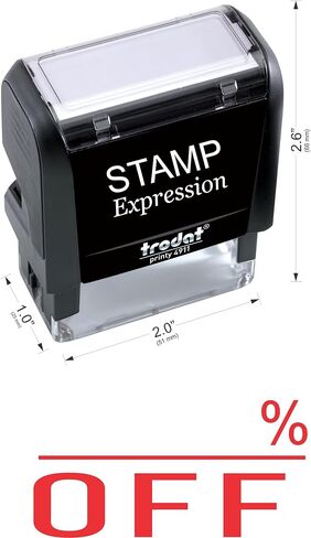 StampExpression - Percent Off Office Self Inking Rubber Stamp - Red Ink (A-5926) in Saudi Arabia