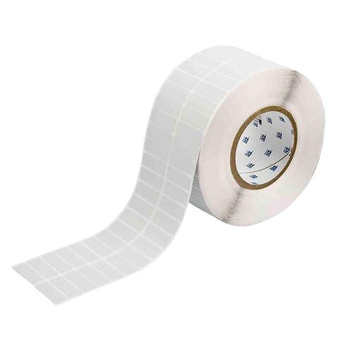 Brady THT-37-428-10 1.5 بوصة عرض × 0.5 بوصة ارتفاع، B-428 بوليستر معدني، لمسة نهائية غير لامعة فضية ملصق قابل للطباعة بالنقل الحراري (10000 لكل لفة) in Kuwait