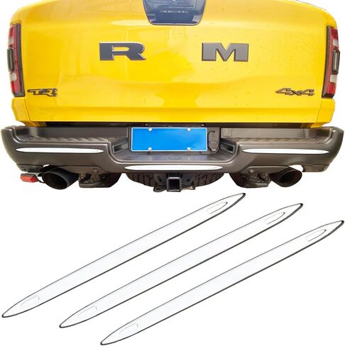 Stainless Steel Rear Bumper Guard Plate for RAM 1500 2500 3500 (2010-2025) - High Gloss Mirror Polished Chrome & Black Bumper Protector,Scratch Resistant Trim(Silver Chrome) in Saudi Arabia
