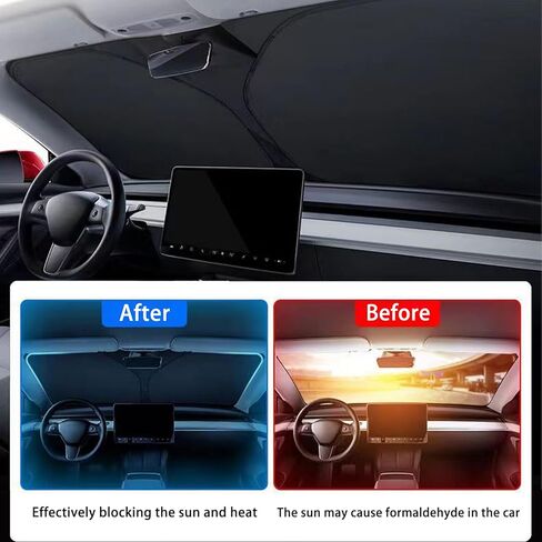Tesla Model Y Model 3 Model X Model S Windshield Sunshade Folding Sun Visor Protector Sun Shade Cover 2023 Upgrade Fit for Tesla 2016-2024(Flower Pattern) in Saudi Arabia