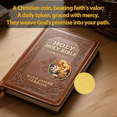 Christian Challenge Coin, Jesus Crucifixion Garden Token with John 3:16 Bible Verse, Faith-Based Religious Coin, Inspirational Christian Gifts for Men Women (5 PCS) in Kuwait