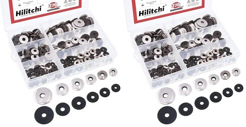Hilitchi 270-Pcs #6#8#10#12 Stainless Steel Neoprene EPDM Bonded Sealing Gasket Washers Assortment Kit in Kuwait