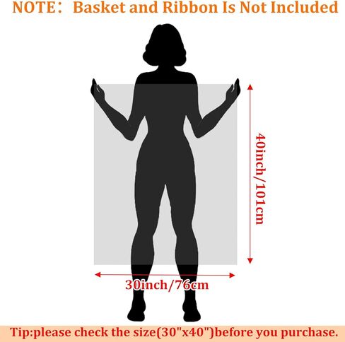 Lhocm Extra Large Cellophane Bags, 30x40 Inch Clear Gift Wrap - 6 Pack 2.8 Mil Thick for Christmas Gift Baskets in Saudi Arabia