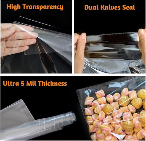 Lhocm Extra Large Cellophane Bags, 30x40 Inch Clear Gift Wrap - 6 Pack 2.8 Mil Thick for Christmas Gift Baskets in Saudi Arabia
