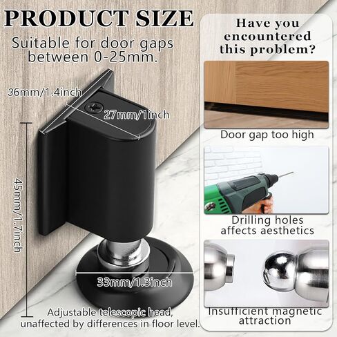 سدادات باب مغناطيسية قابلة للتعديل، توقف باب مغناطيسي لأسفل الباب، لا توجد مصدات أبواب غير مرئية للباب الداخلي، حامل صيد عالي التحمل للحفاظ على الفتح in Kuwait
