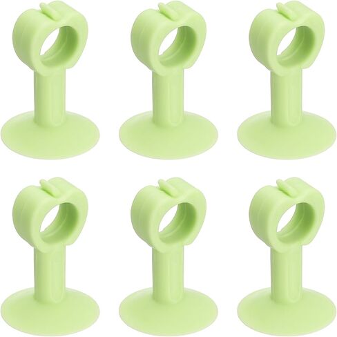 uxcell 6Pcs Silicone Door Handle Stopper, Suction Cup Door Stops Wall Protector No Drilling Anti-Collision Door Handle Bumpers for Bedroom Bathroom Office Furniture, Green 2.2x1.3 in Saudi Arabia