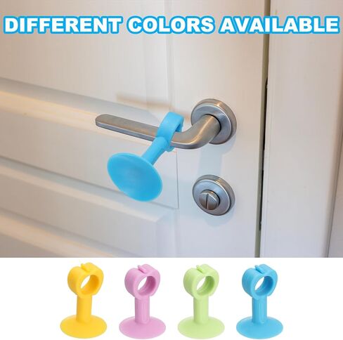 uxcell 6Pcs Silicone Door Handle Stopper, Suction Cup Door Stops Wall Protector No Drilling Anti-Collision Door Handle Bumpers for Bedroom Bathroom Office Furniture, Green 2.2x1.3 in Saudi Arabia